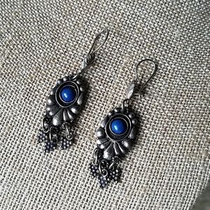 BURAK • Semiprecious (Lapis?) Stone Earrings